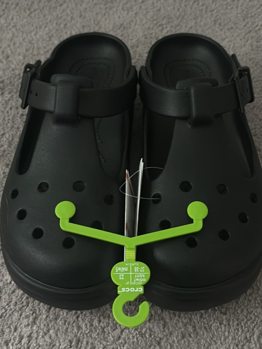 CROCS Black Slip-On Sandals with Adjustable Strap